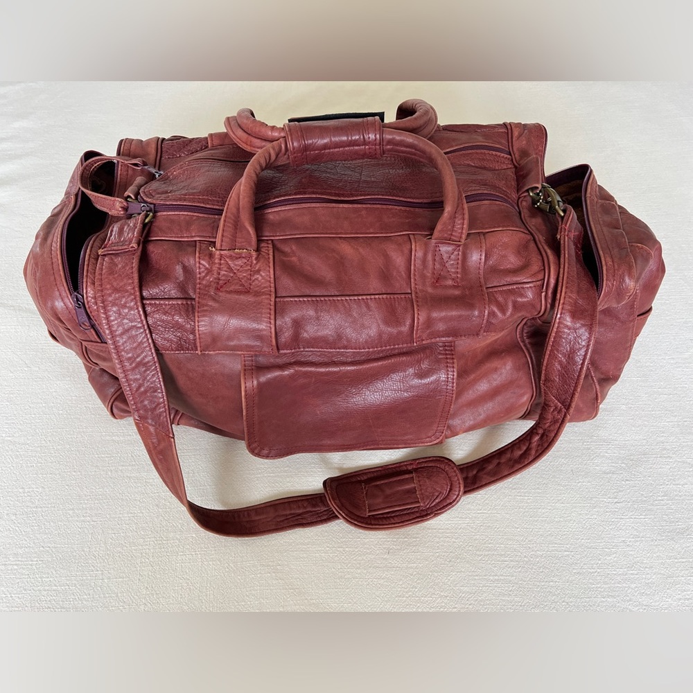 Leather Weekender Travel Bag